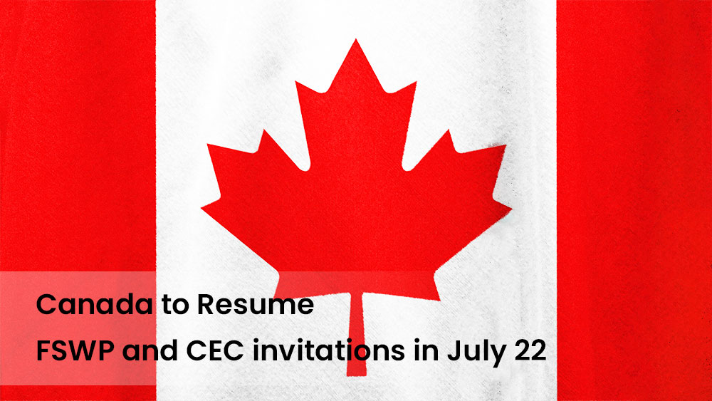 Canada to Resume FSWP and CEC invitations in July 22